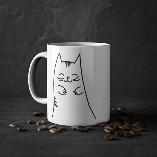 Cute Kitty mug funny cat mug, white, 325 ml / 11 oz Coffee mug, tea mug for kids