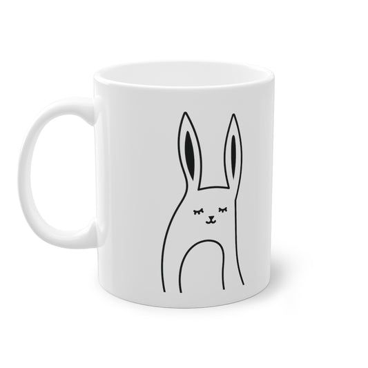 Leuke konijnenmok grappige konijnenmok, wit, 325 ml / 11 oz Koffiemok, theemok