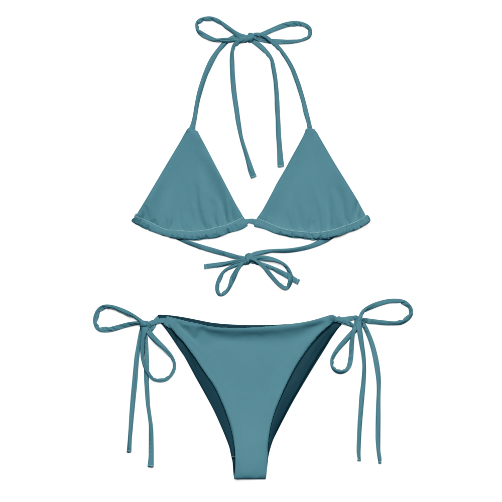 Blue munsel turquoise Recycled string bikini set
