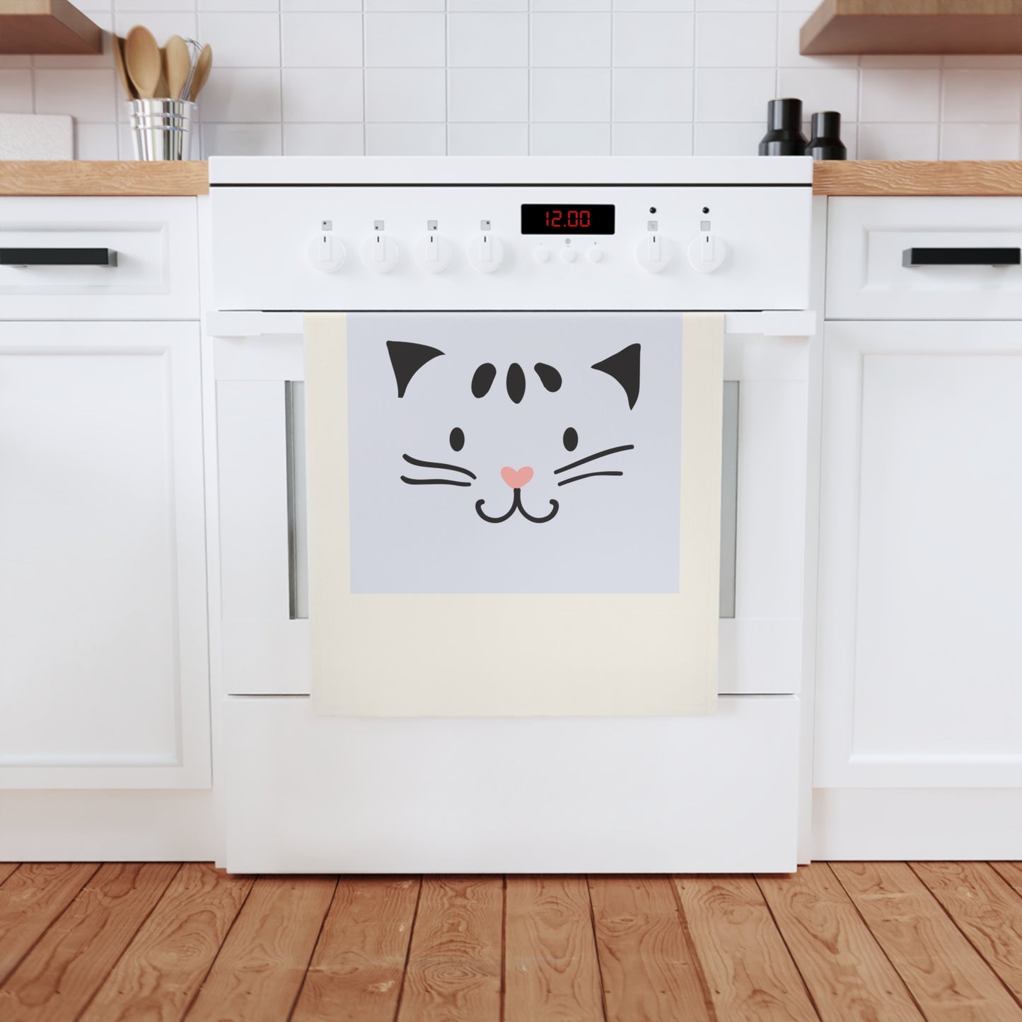 Kitten Organic Cotton Tea Towel, 50 x 70 cm, eco-friendly kitchen towel, bathroom hand towel