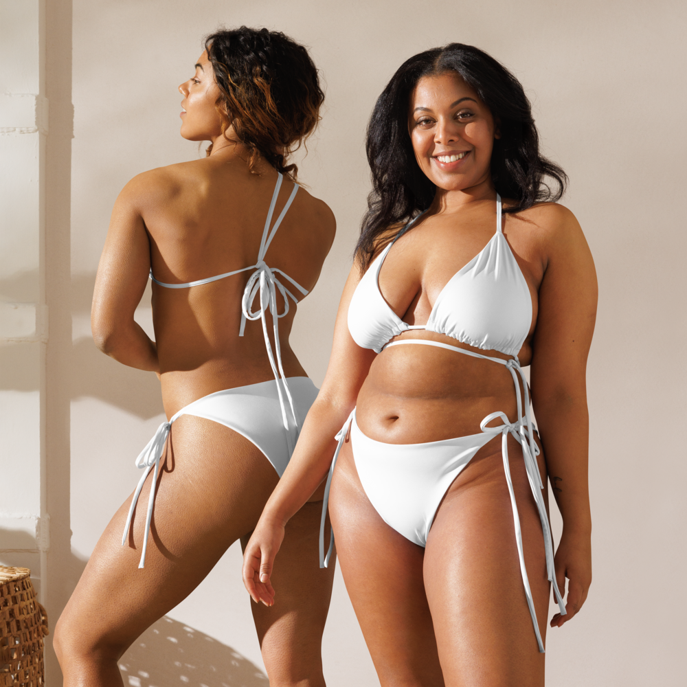 White-mint Recycled string bikini set