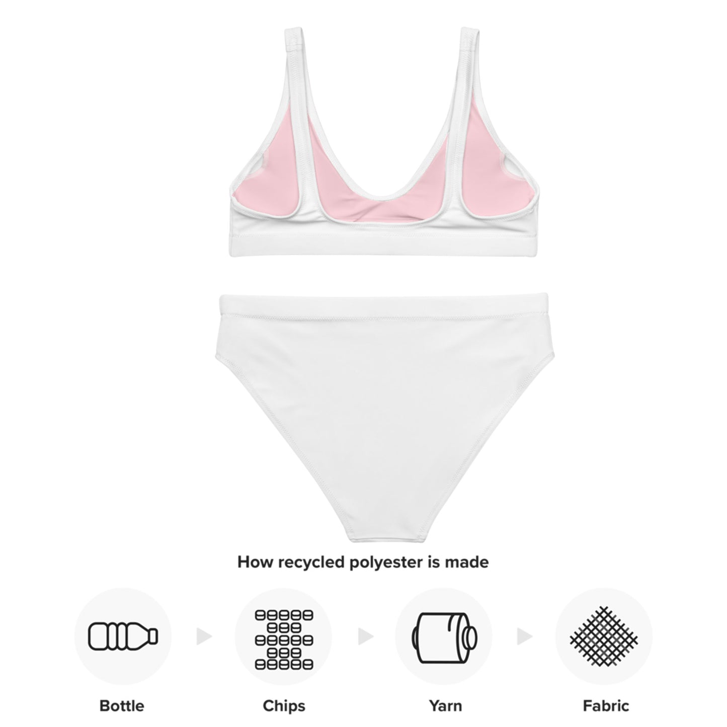 White-pink Recycled sport bikini set