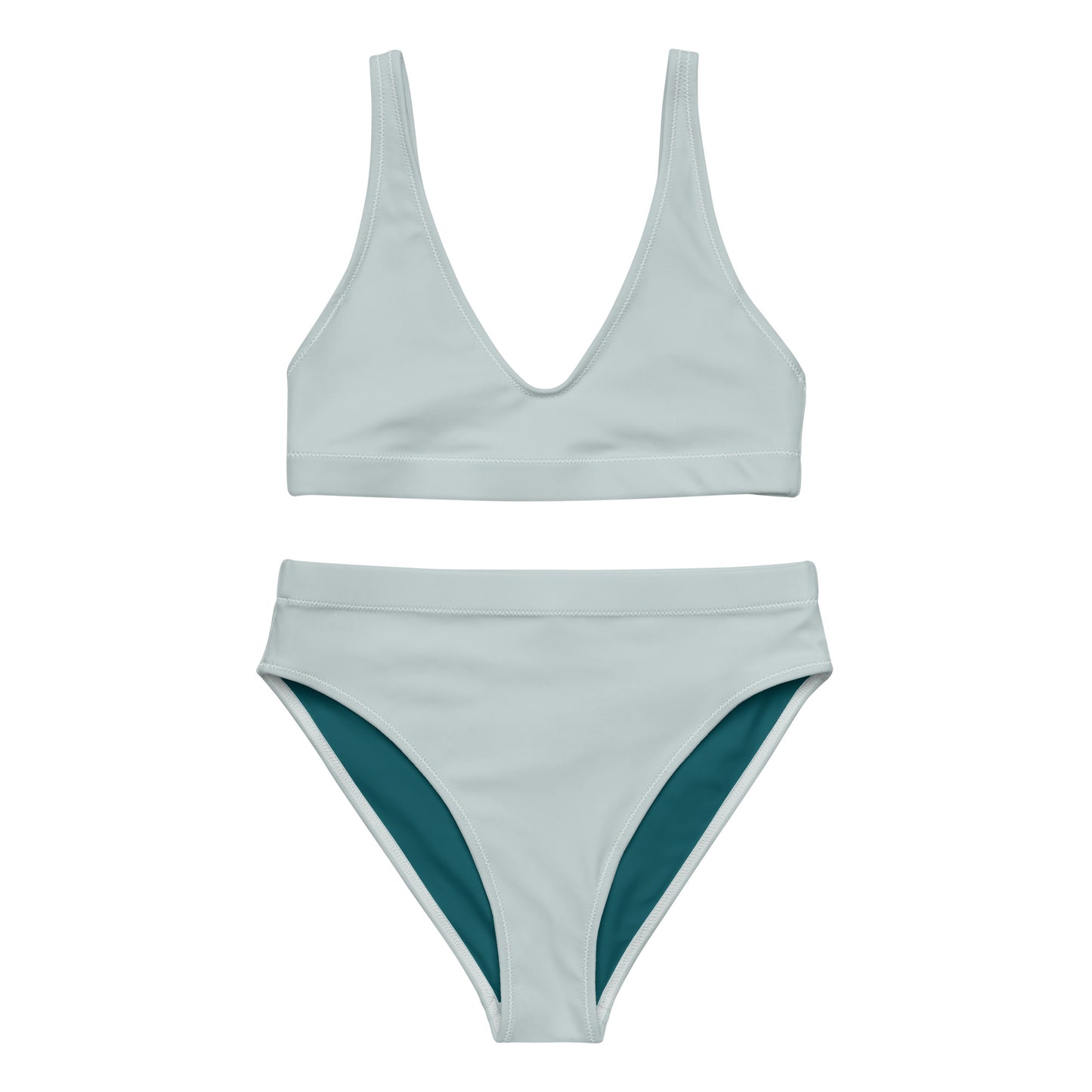 Light grey Recycled high-waisted bikini set