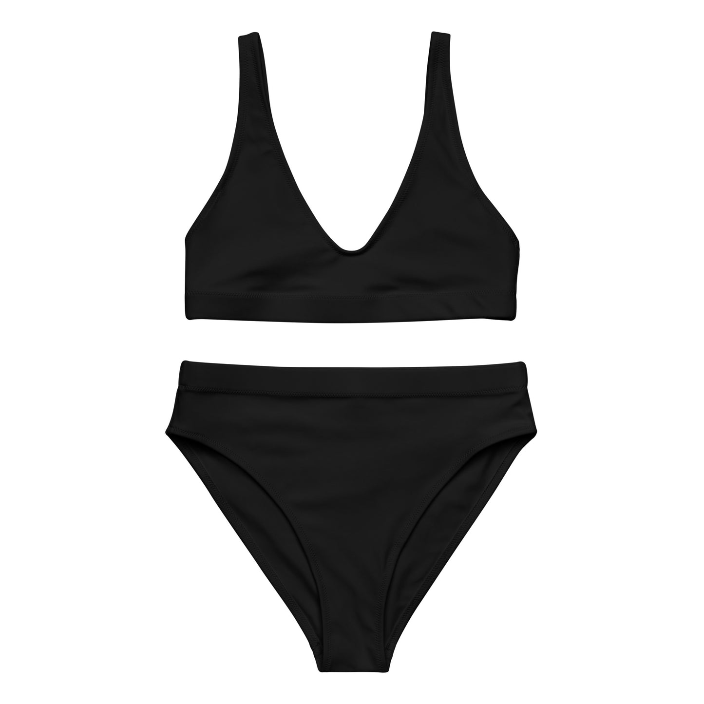 Black rPET high-waisted bikini set