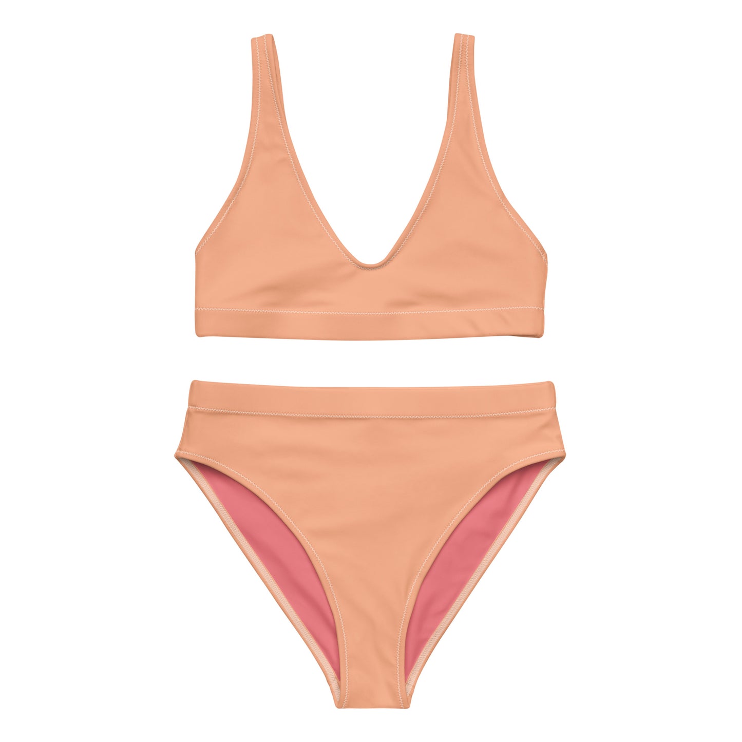 Desert Sand / Peach Recycled High-waisted Sport bikini