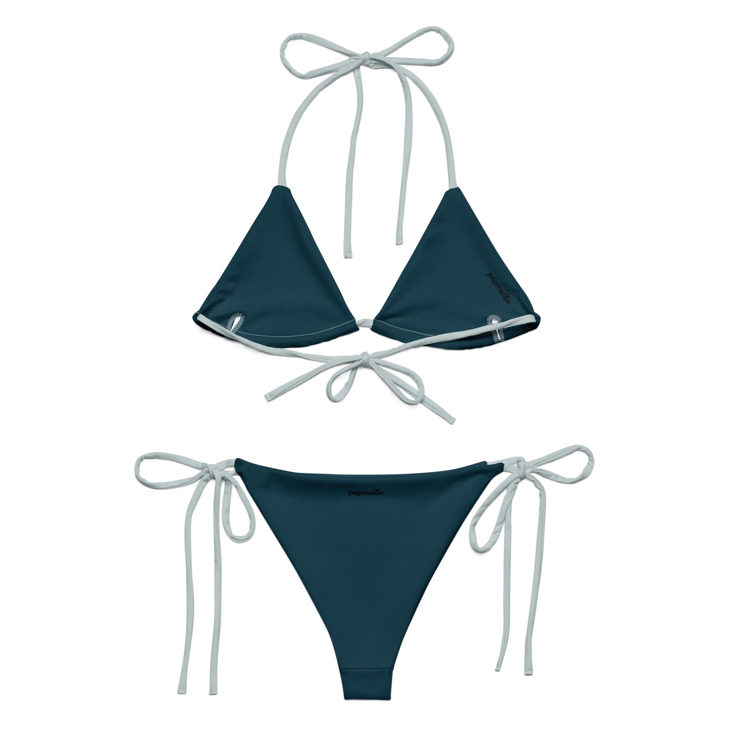 Bikini triangle éco-responsable bleu ciel String recyclé