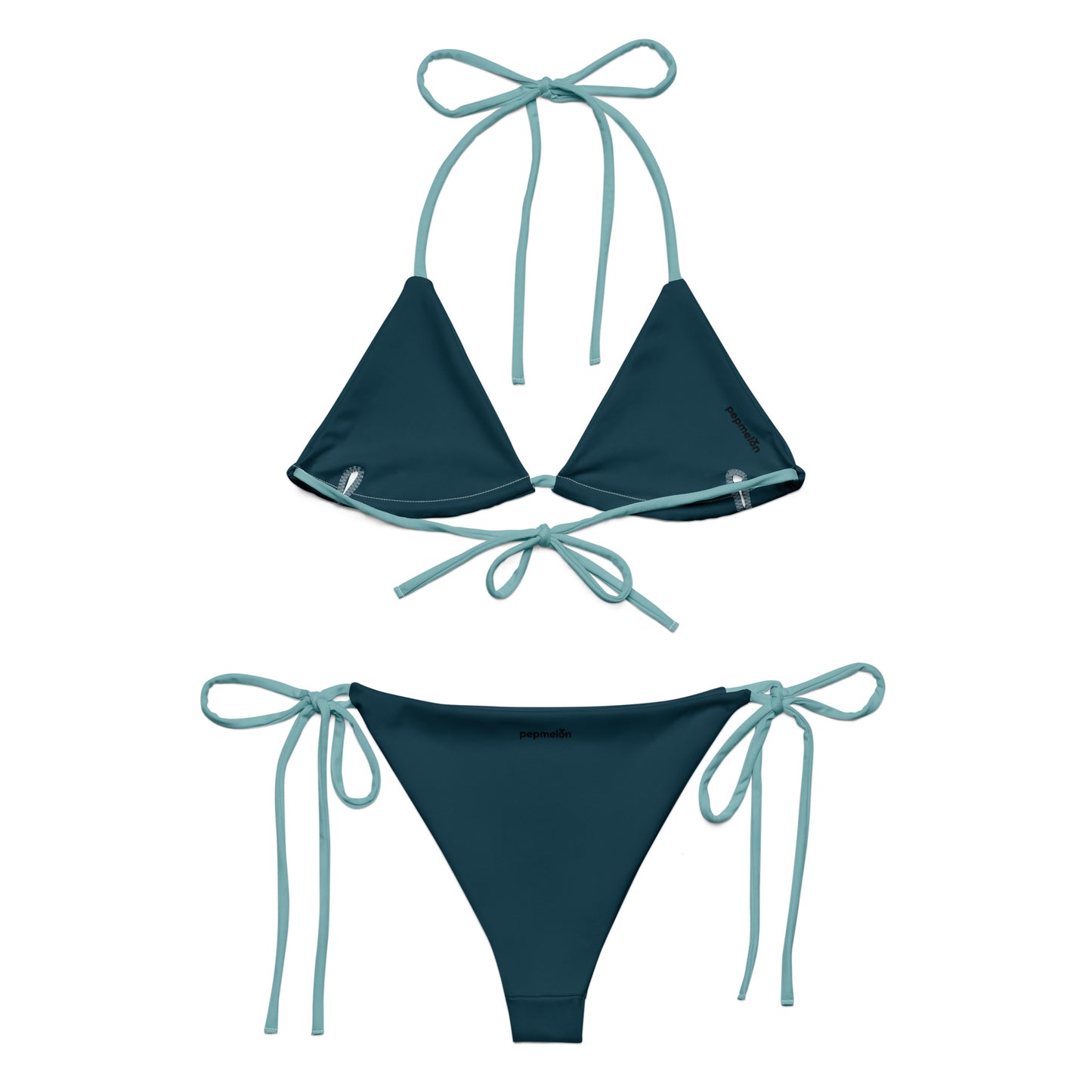 Opal turquoise Recycled string bikini set eco-friendly triangle bikini