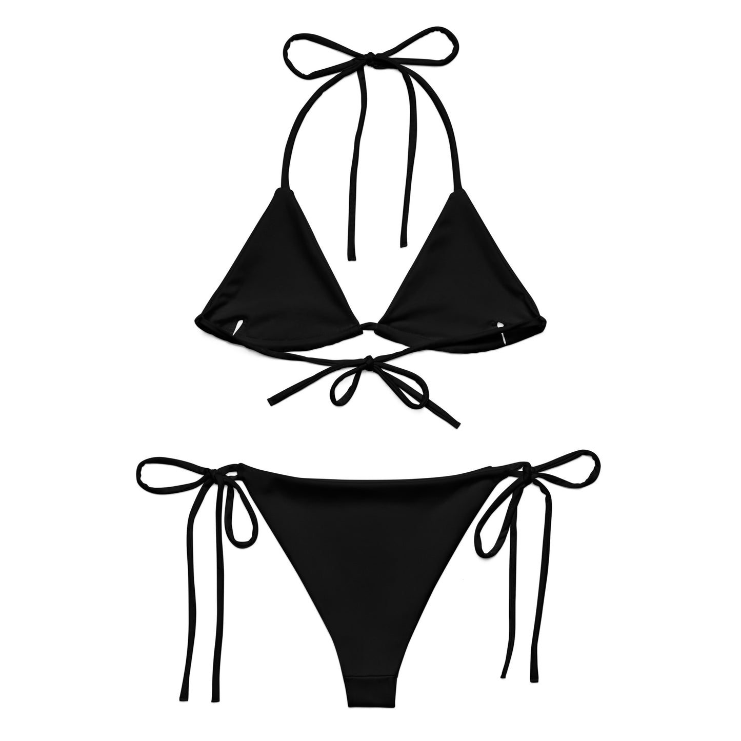 Bikini triangle éco-responsable String recyclé Noir