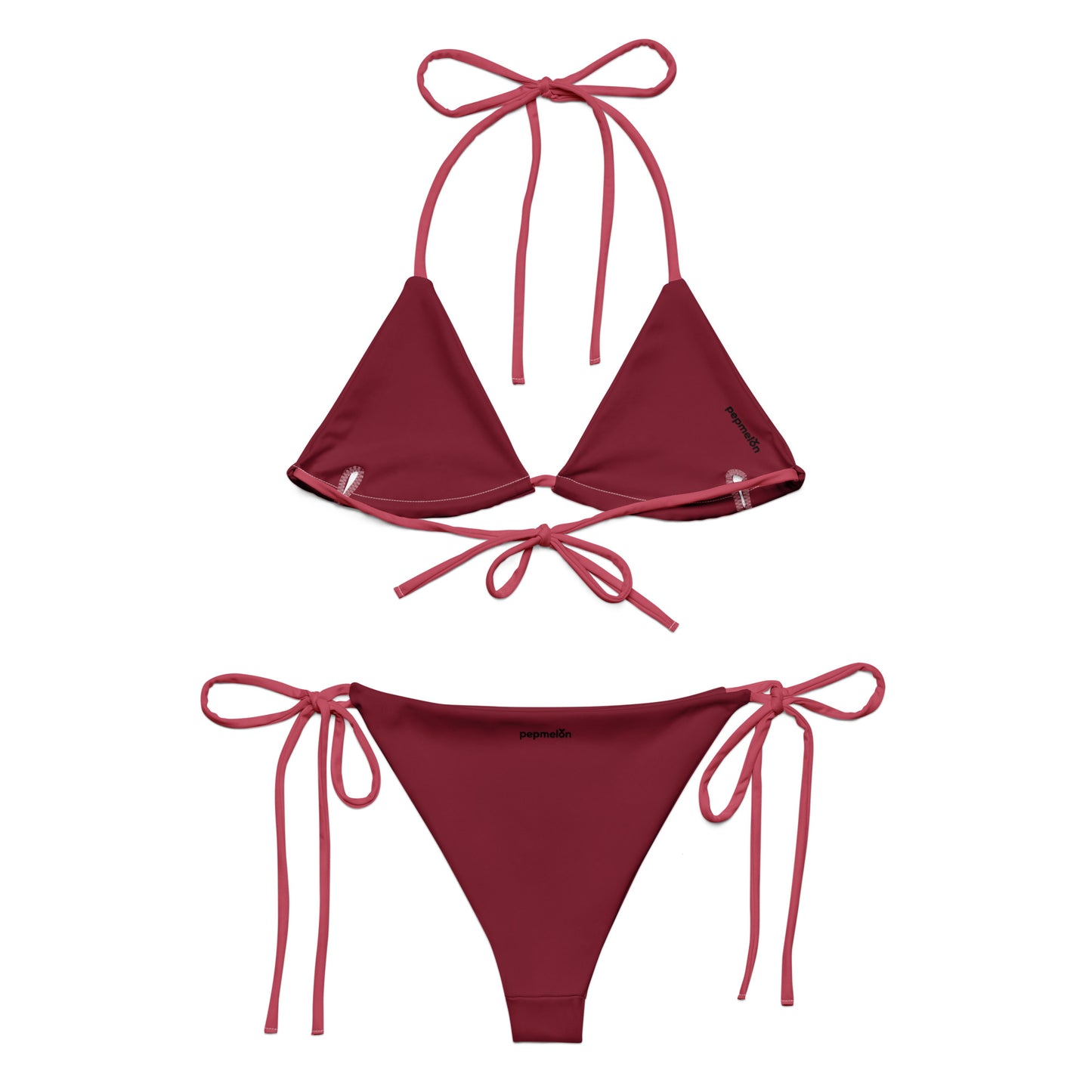 Red rose pink Recycled string bikini set