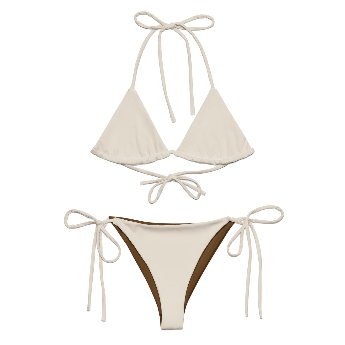 Alabaster beige Recycled string bikini set