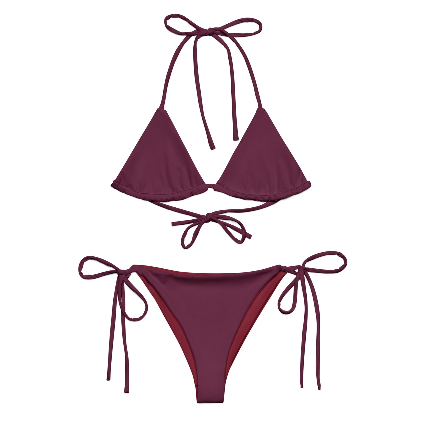 Dark Violet purple Recycled triangle bikini set
