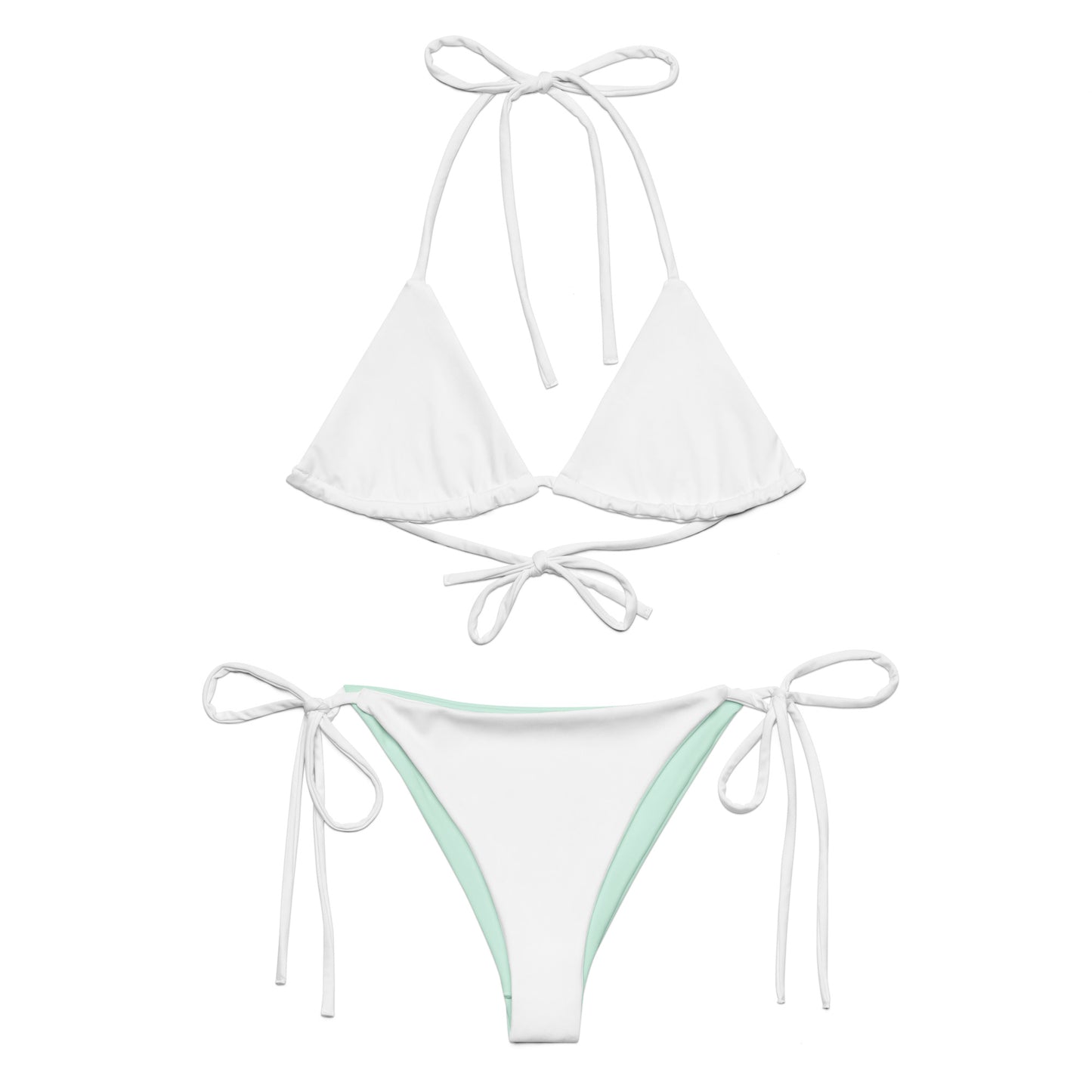 Bikini string recyclé blanc-menthe