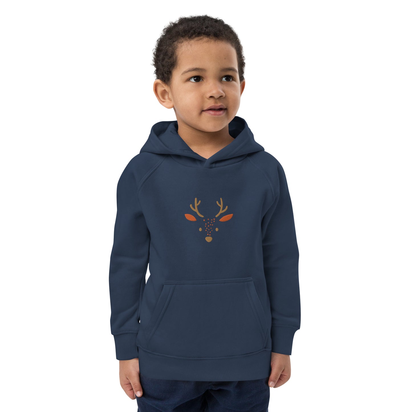 Deer 2 Kids Eco Hoodie with cute animals, Organic Cotton pullover for children, gift idea for kids, soft hoodie for kids for Christmas