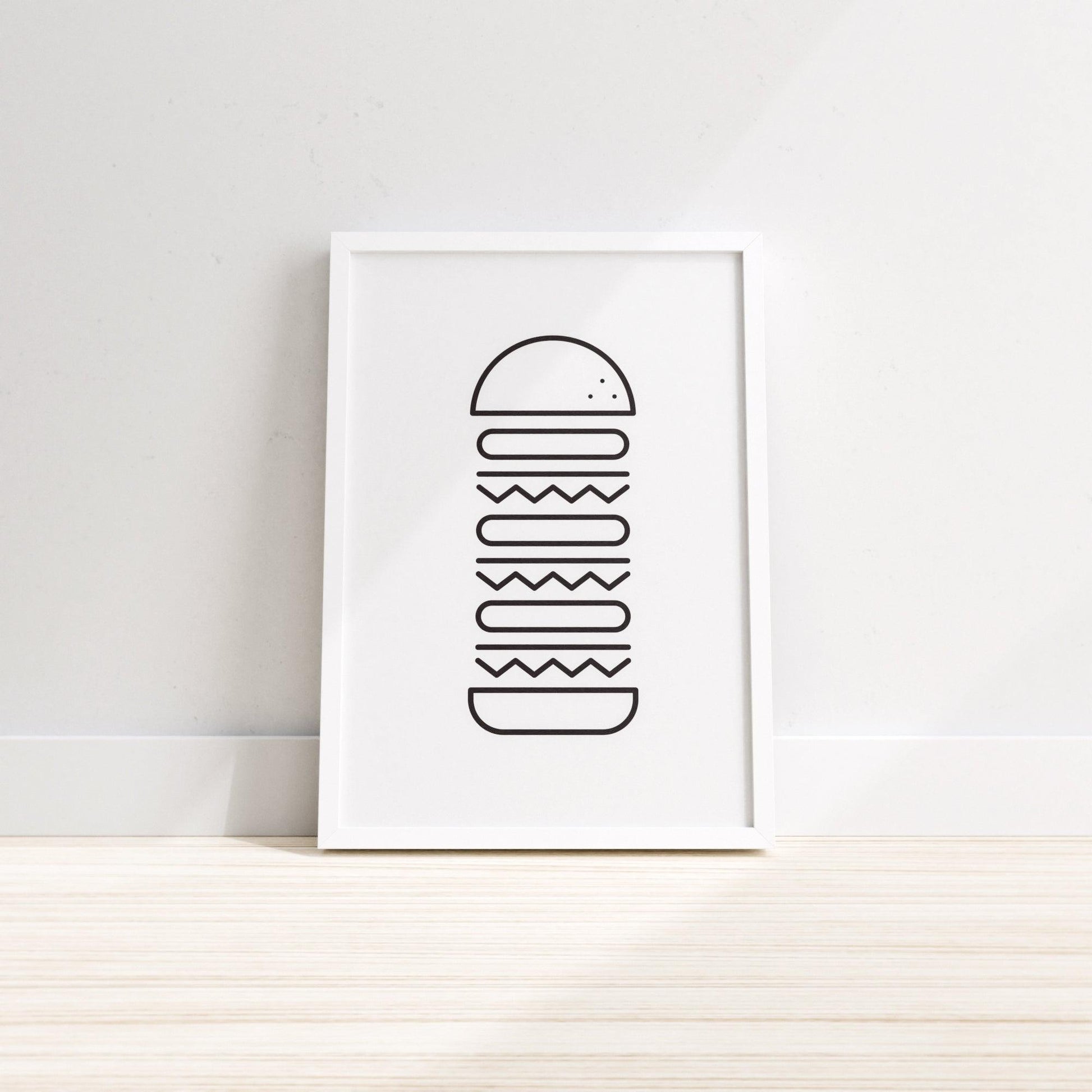 Hugeburger Burger Wall Print, Kitchen Wall Decor, Office Wall Print, Home Office wall decor