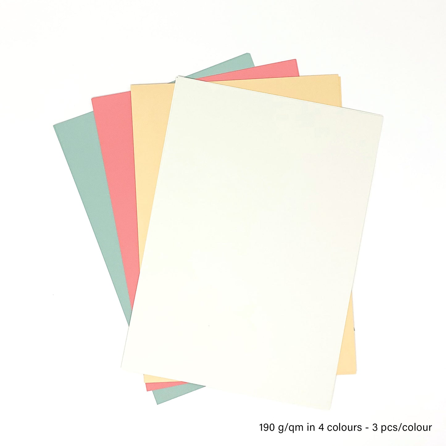 Gekleurd knutselpapier - 100% gerecycleerd, 4 diktes, 136 st.