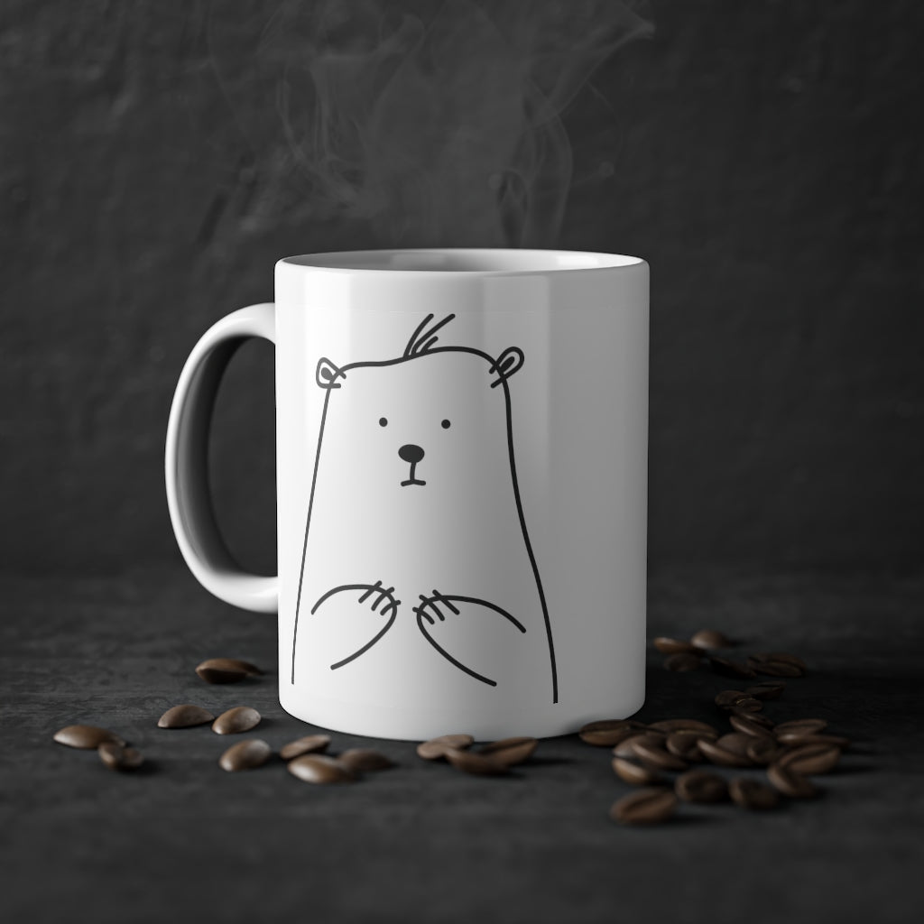 Mama Bear Coffee Mug Tea Cup | New Parent Gift Idea | Hot Chocolate Mug, Size: 11oz, White