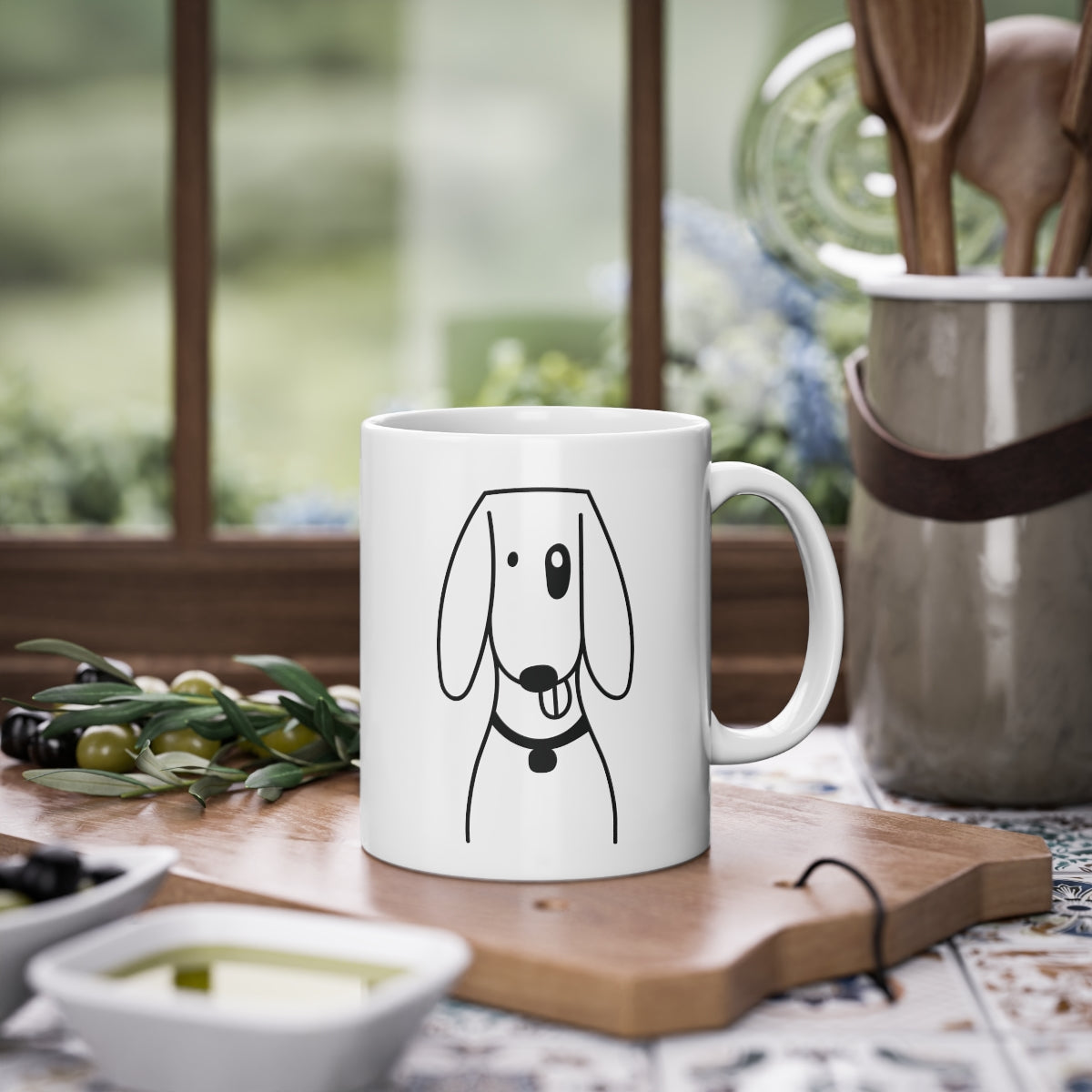 Cute dog Foxhund mug, white, 325 ml / 11 oz Coffee mug, tea mug for kids, children, puppies mug for dog lovers, dog owners