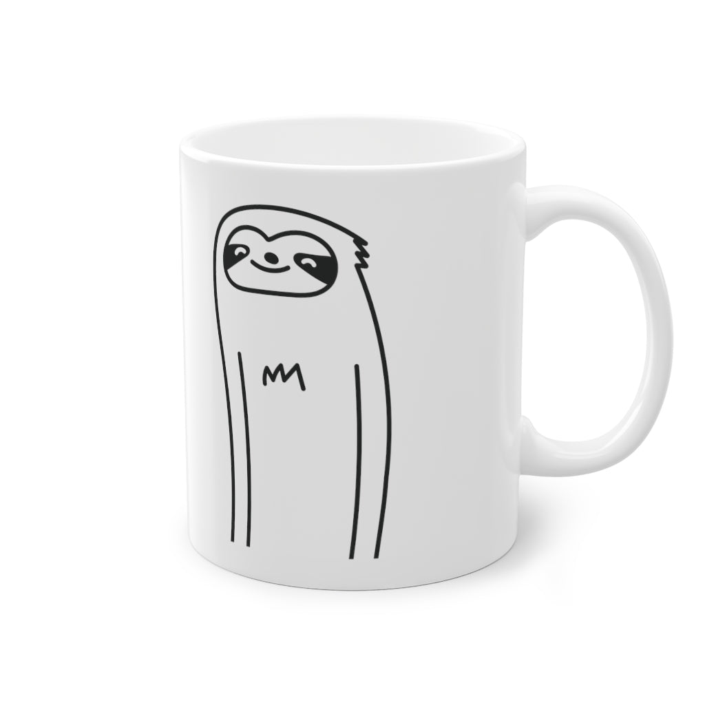 Tasse drôle Cute Sloth, blanc, 325 ml / 11 oz Tasse à café, tasse à thé pour les enfants.