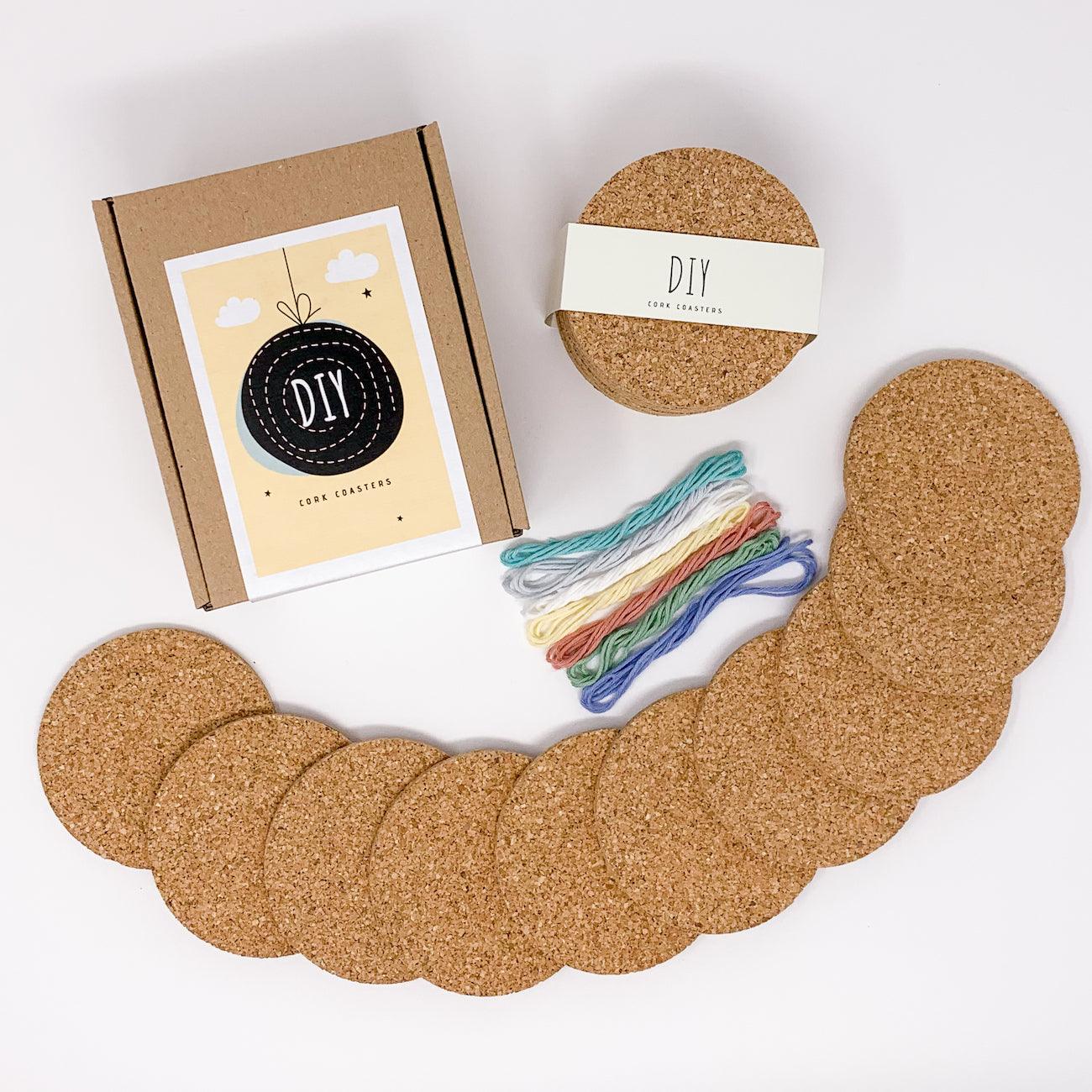 Buy perfect creative gift idea for wedding, birthday, for kids and adults &#8211; DIY cork coaster set